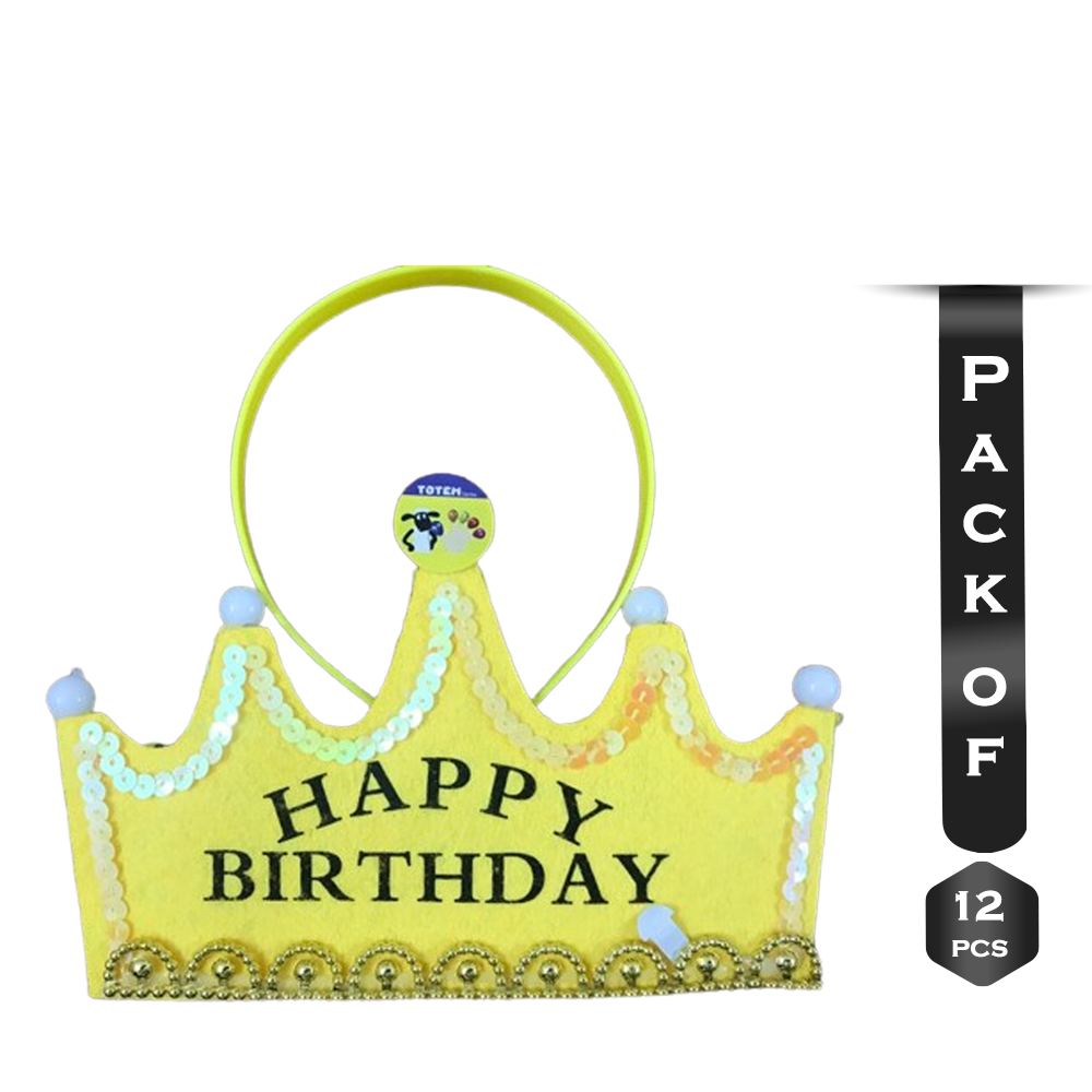 Pack Of 12 Pcs TOTEM Birthday Cap - Multicolor