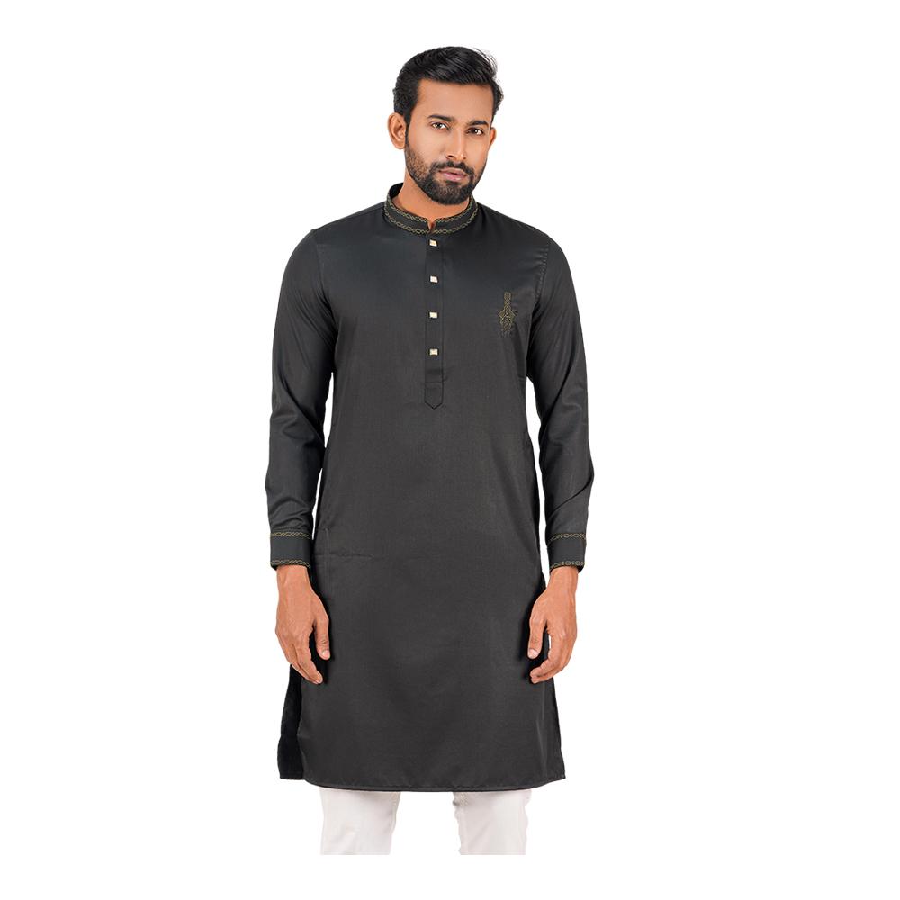 Cotton Casual Exclusive Panjabi For Men - Black - TMP-1161