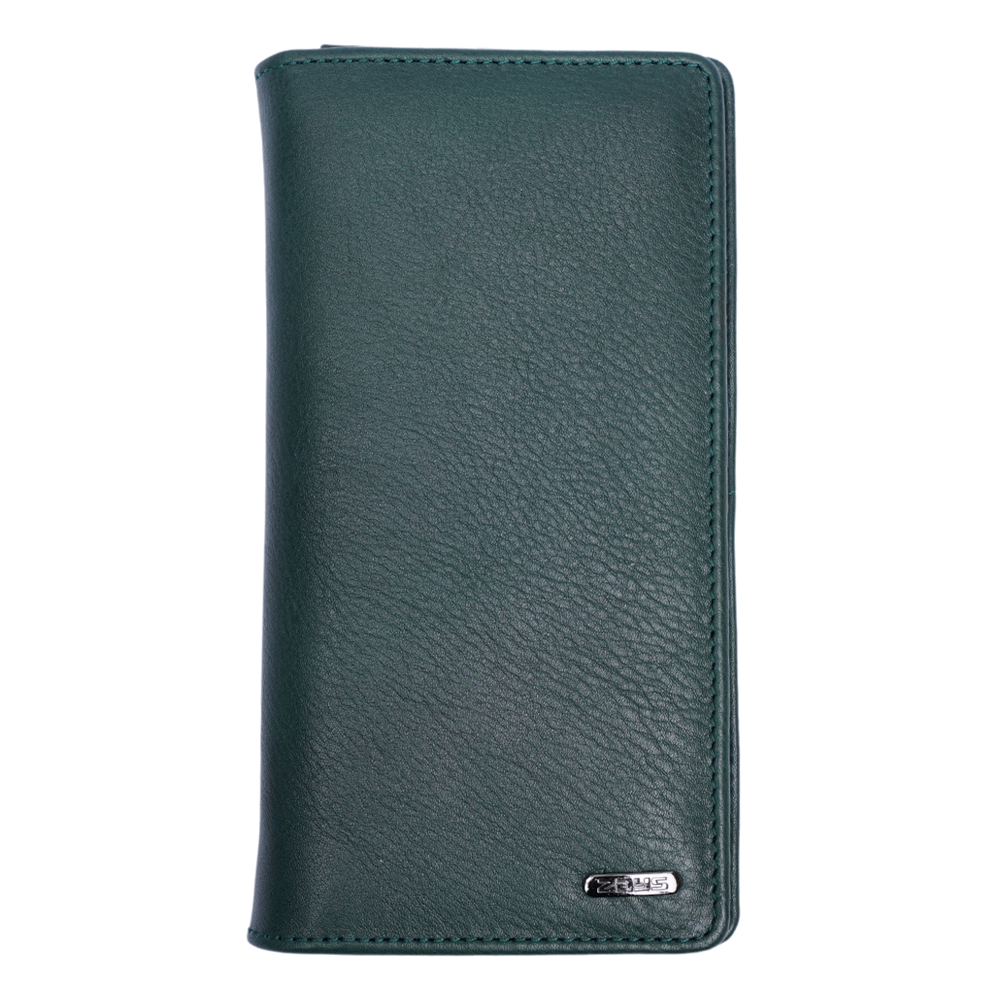 Zays Leather Long Wallet - Dark Green - ZLW109