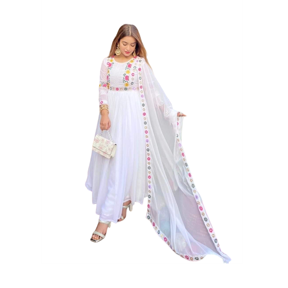 Pakistani Designed Gorgeous Party Wear - SK -289 - White