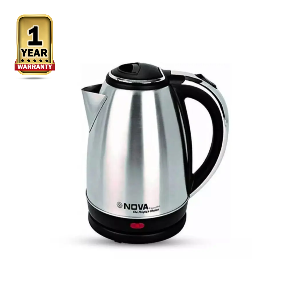 Nova ME-NK825 Electric Kettle - 2.5 Liter - Silver and Black