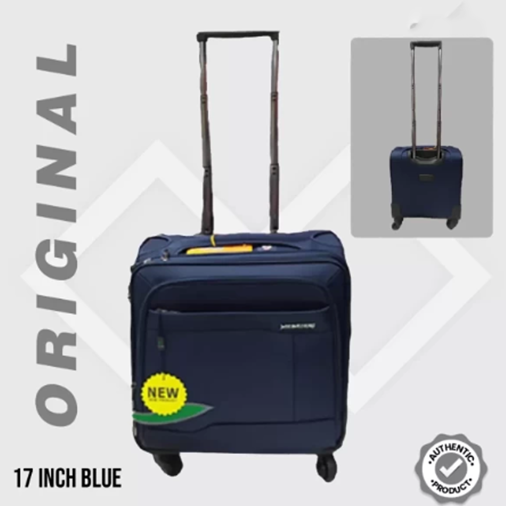Leaves King Oxford Cabin Crew Trolley Luggage Bag - 17 Inch - Blue