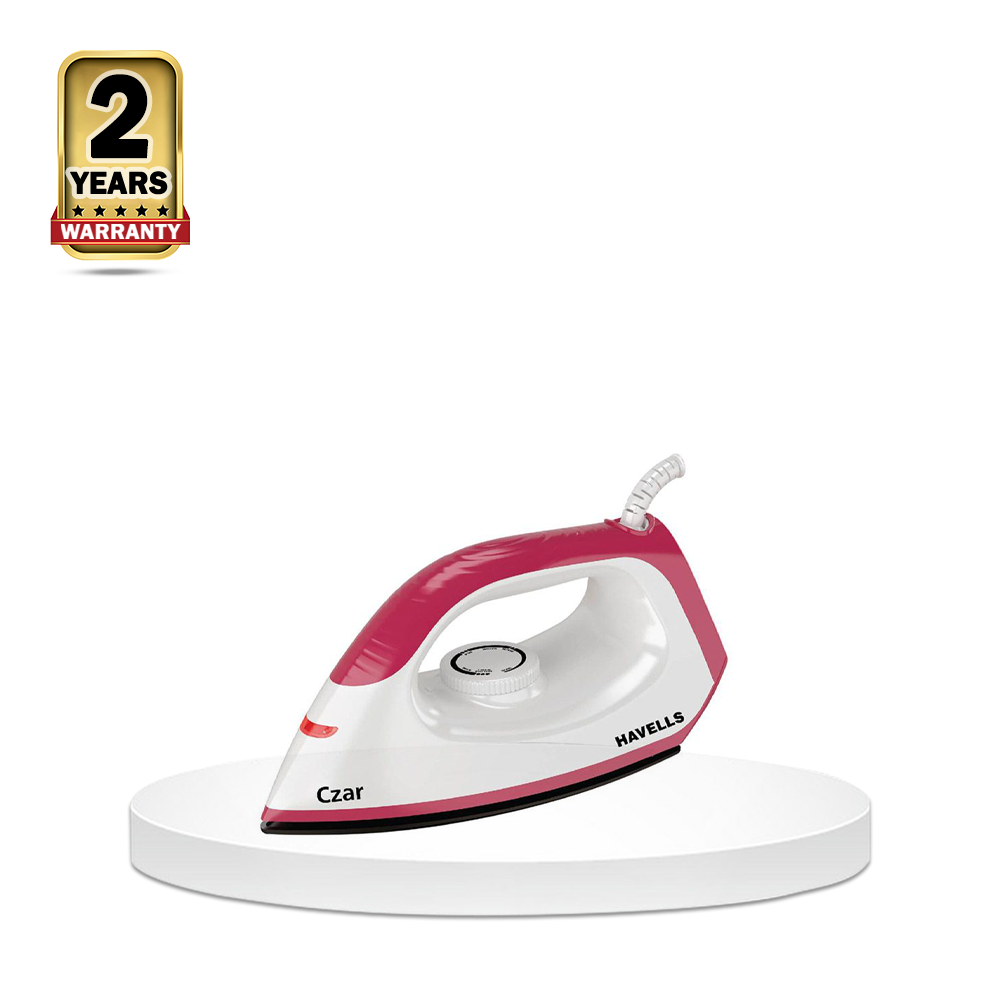 Havells Czar Dry Iron - 1000 Watt - Ruby & White