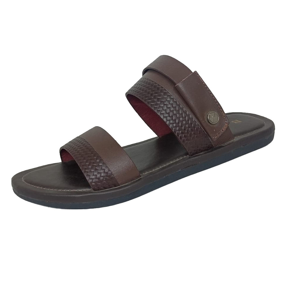 B&W Leather Sandal For Men - Chocolate - BW10556