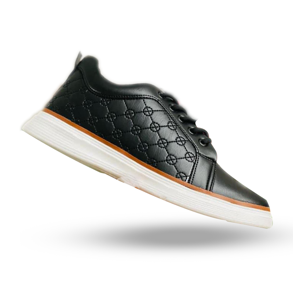 PU Leather Sneakers For Men - Black - skb13