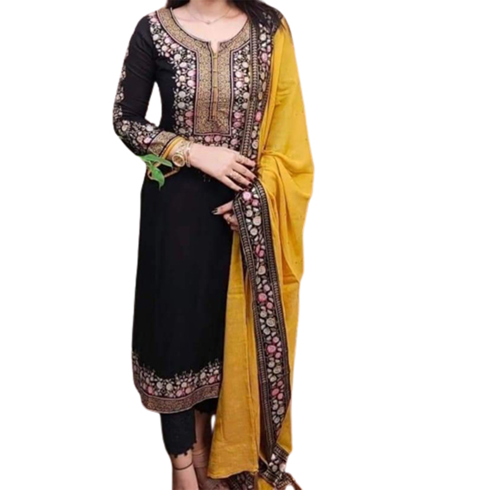 Unstitched Cotton Skin Print Salwar Kameez For Women - Multicolor - 3C-97