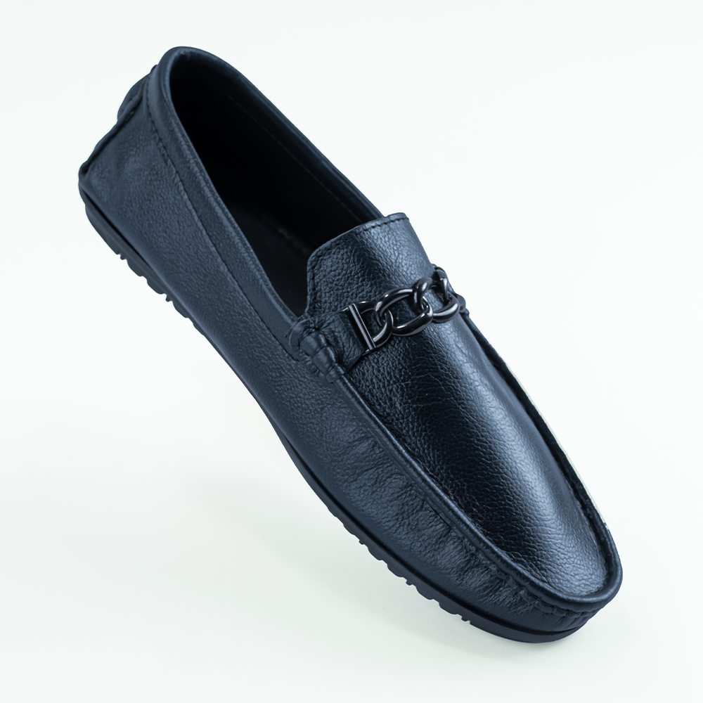 Reno Leather Loafer Shoes For Men - Deep Blue - RL3091