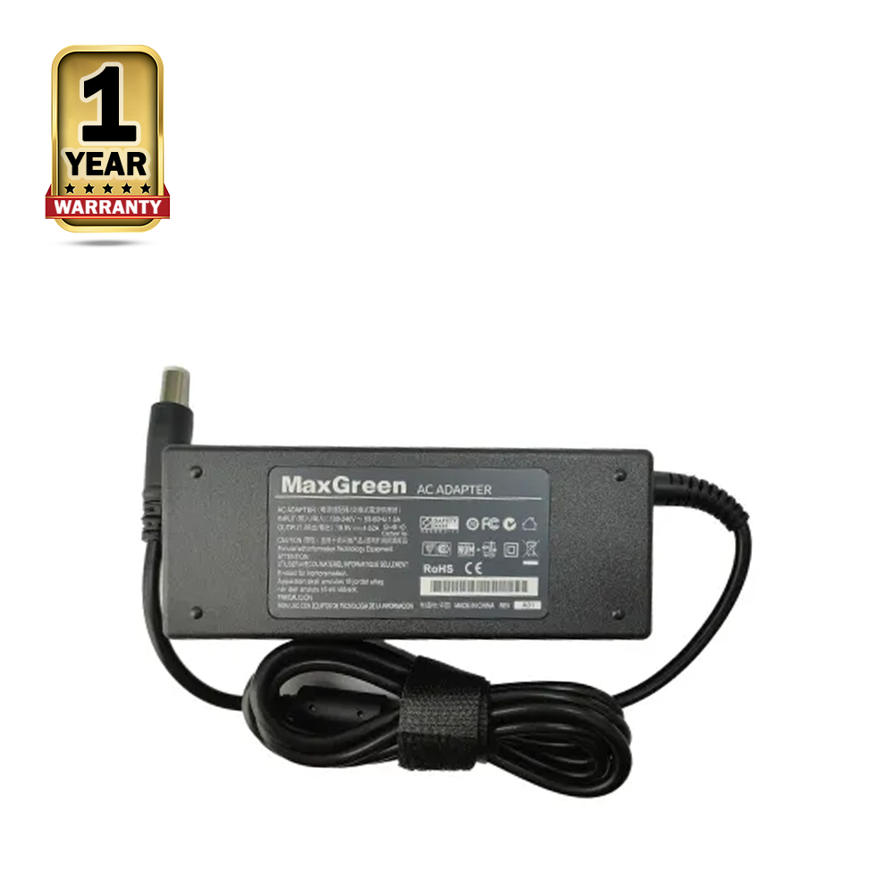 MaxGreen 19.5V 4.62A 90W Big Port Laptop Charger Adapter For Dell Laptop - Black 