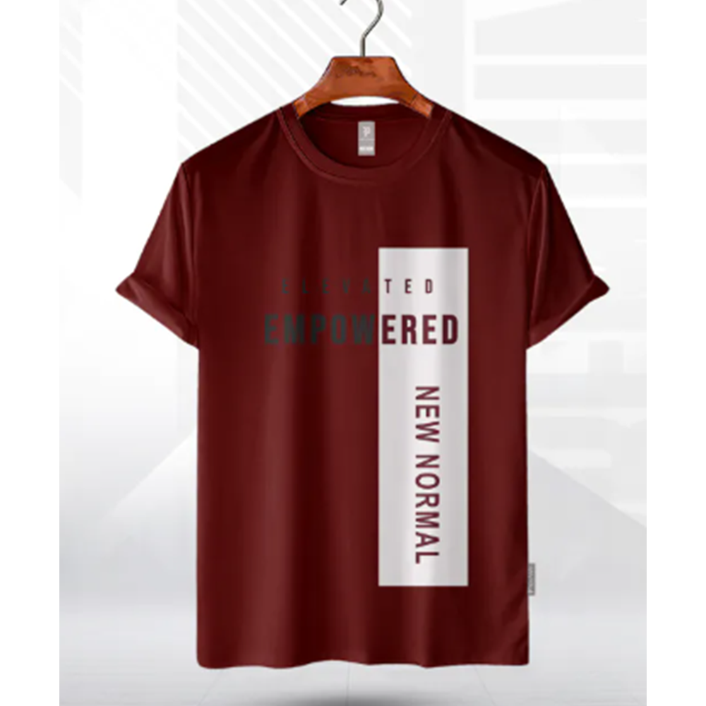 Combed Cotton Half Sleeve T-Shirt For Men - Maroon