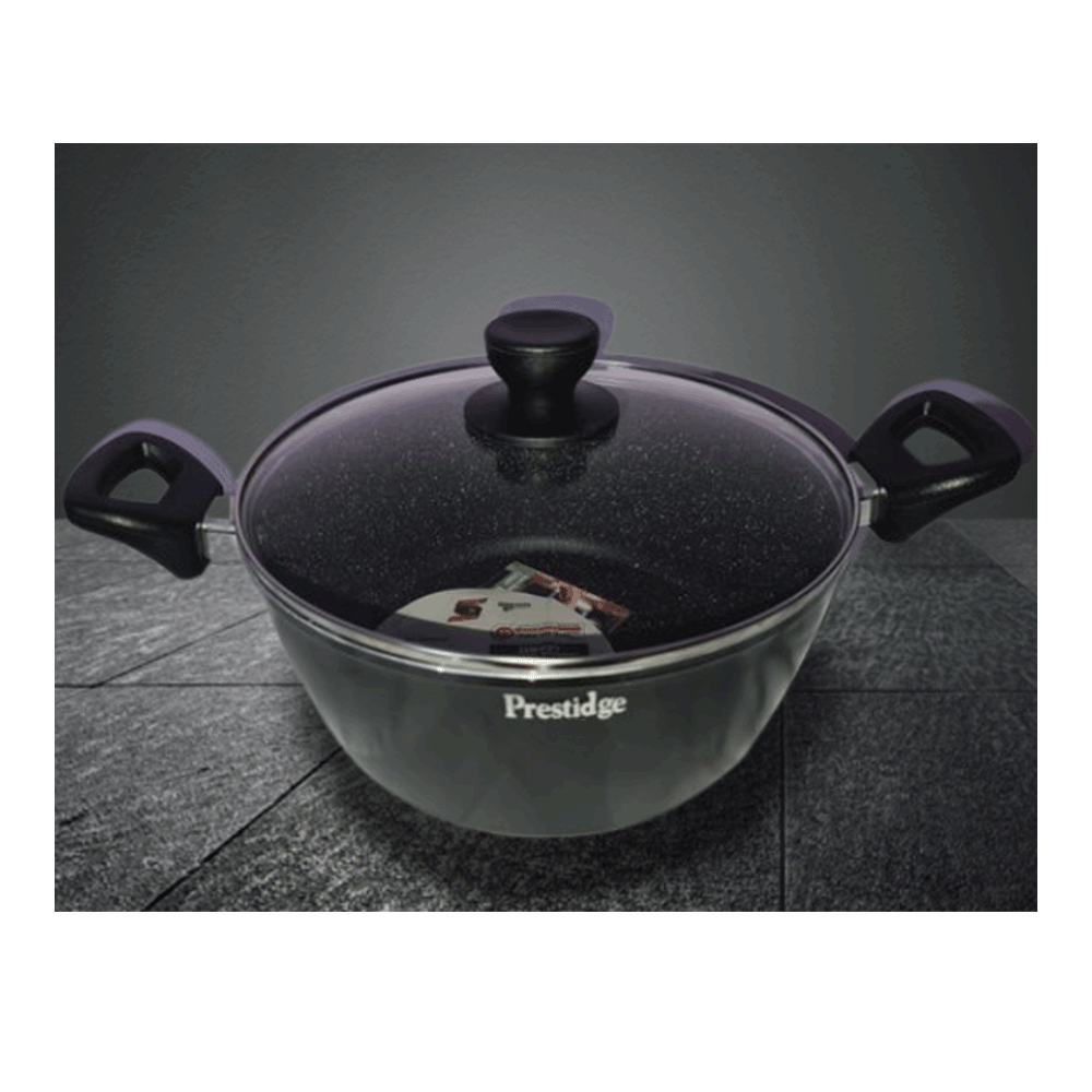 Prestige Granite Coating Aluminium Casserole 28 Cm - Black