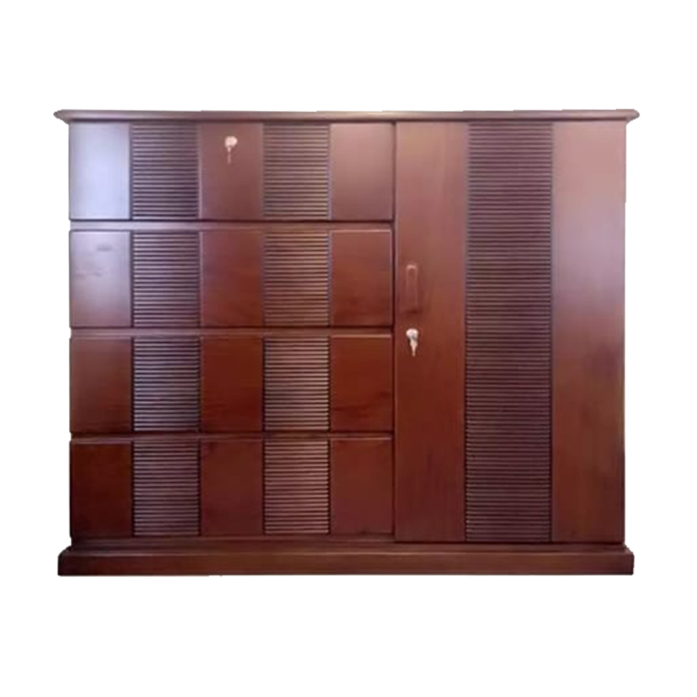 Twin Mart Malaysian Process Wood Wardrobe - 4'*5' Feet