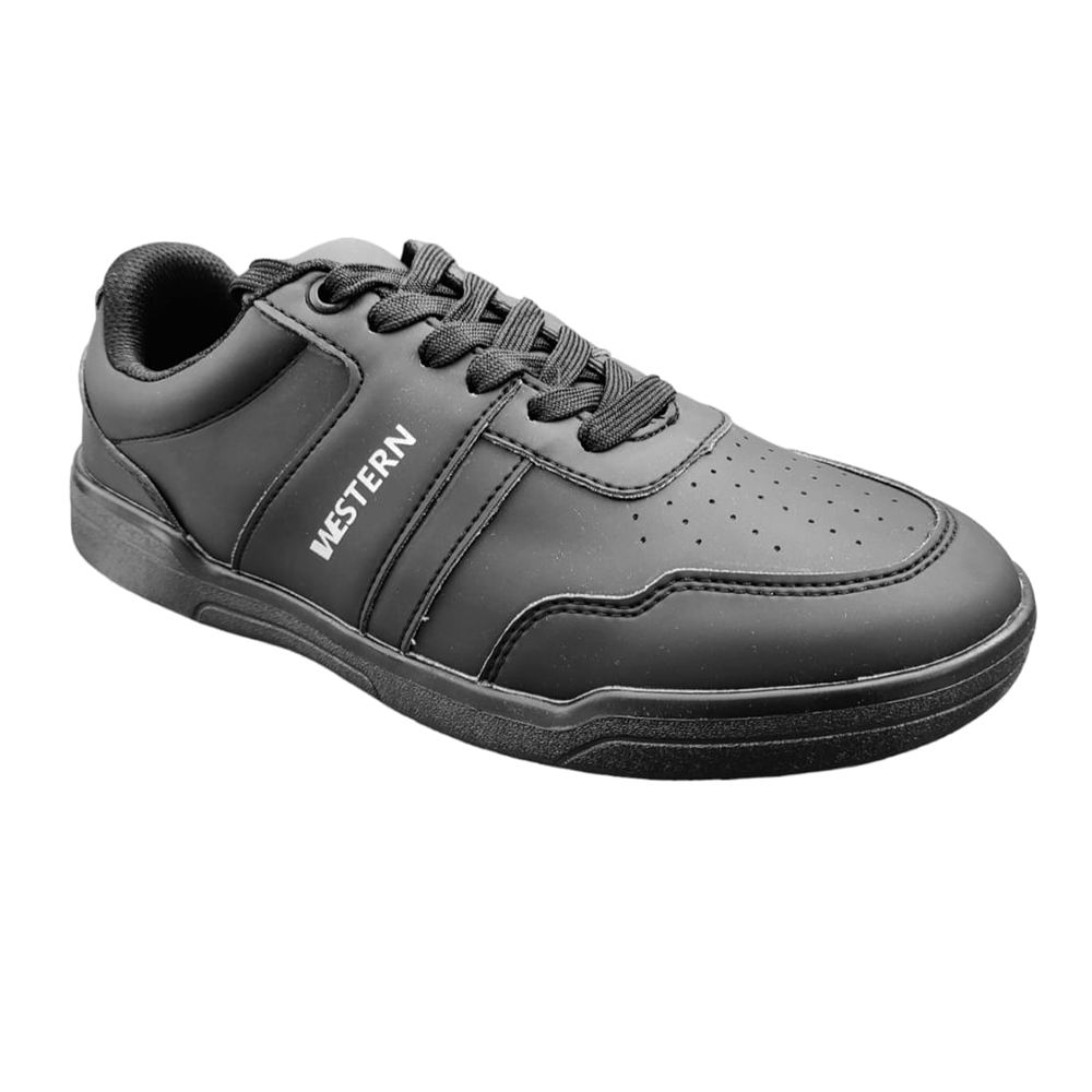 Western Casual Sneaker Shoes For Men - Black