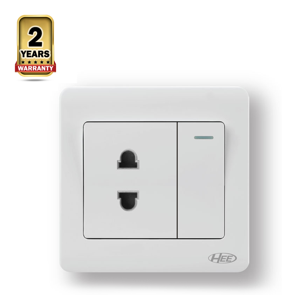 HEE Rose White 2 pin Socket with Switch