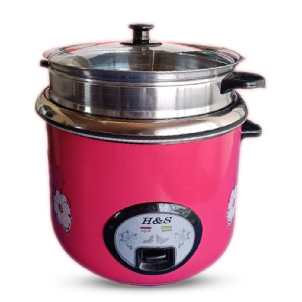 H and S Rice Cooker - Pink - 1.8 Liters