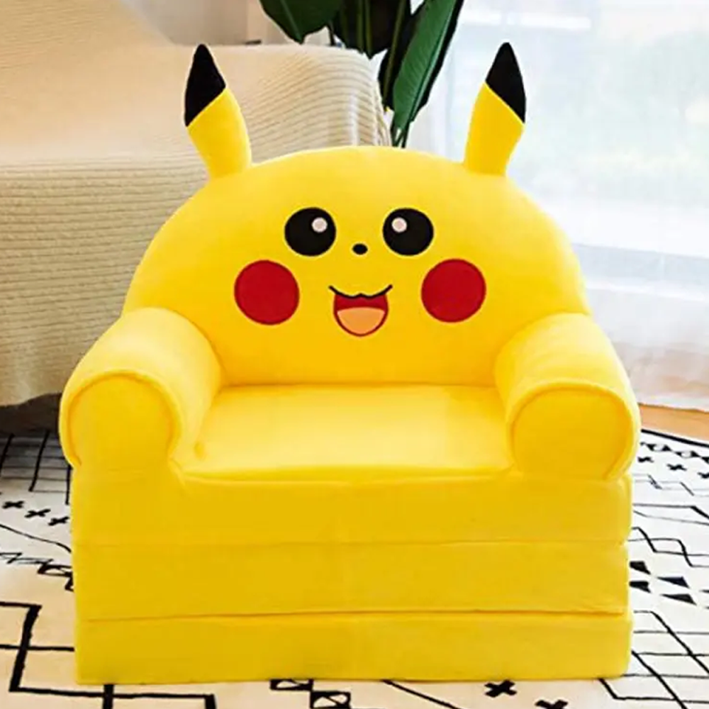 Foldable Plush Sofa Bed For Children - Yellow