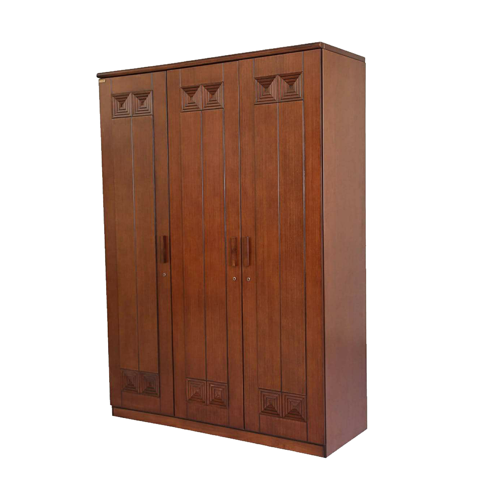 Twin Mart Malaysian Processed Wood 3 Door Almirah - 5'*6' Feet