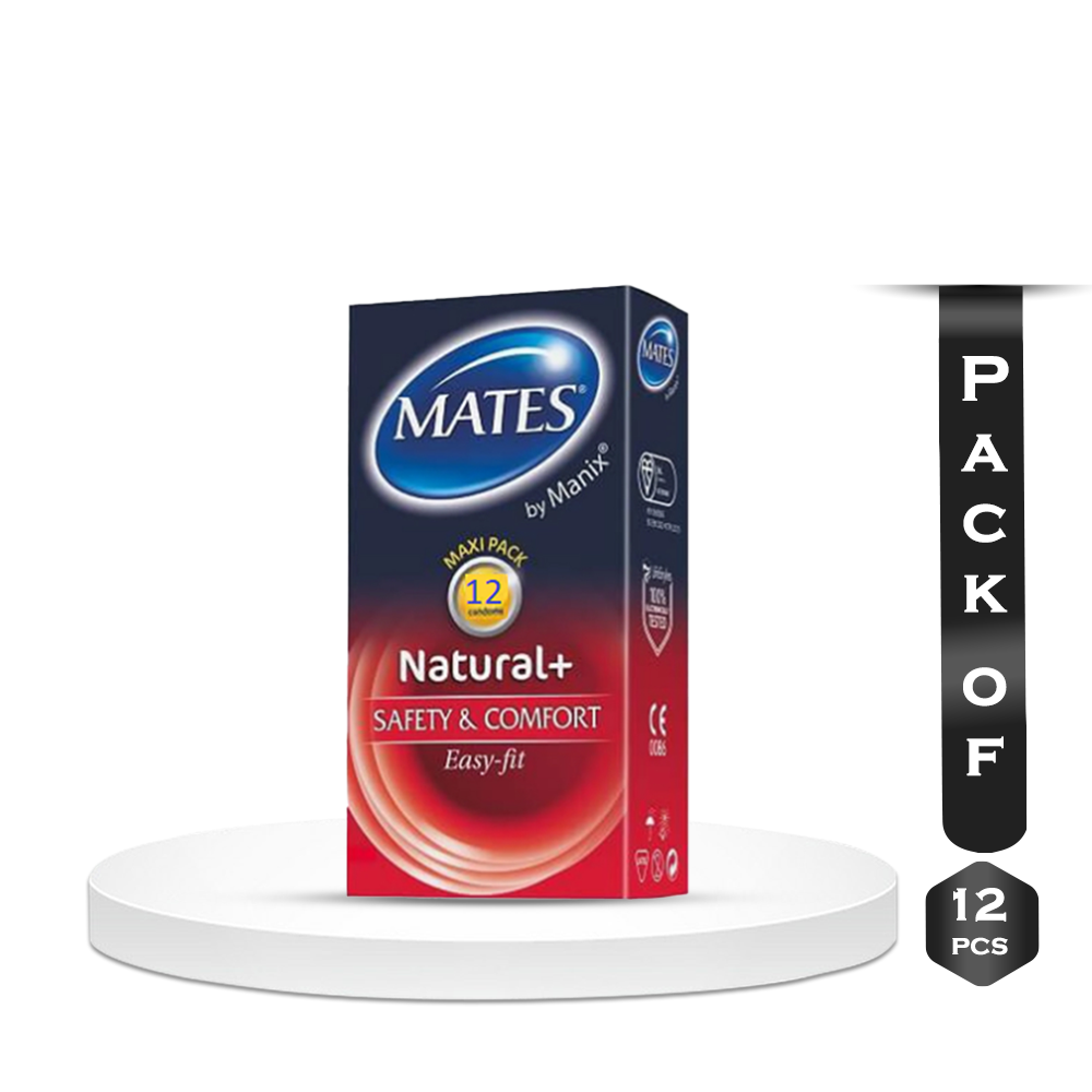 Pack of 12 Pieces Mates Natural Comfort Easy Fit Condoms