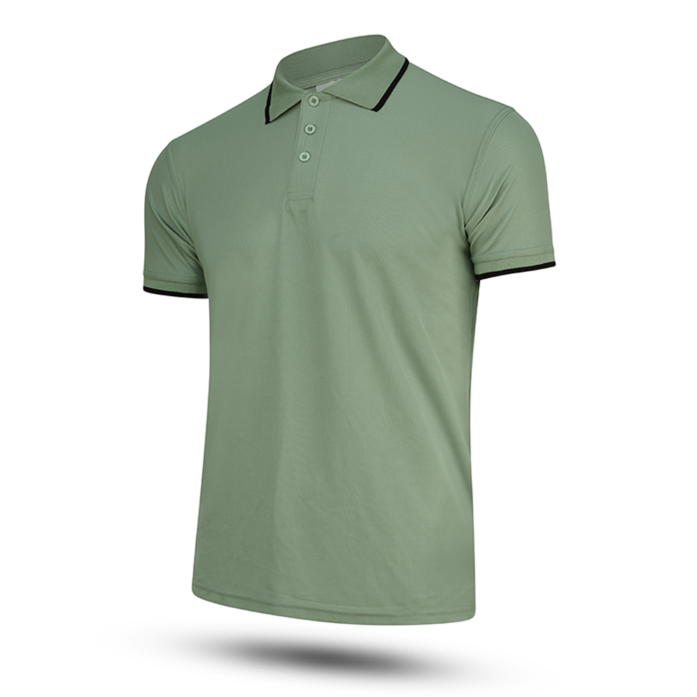 Pique Cotton Half Sleeve Polo For Men - Sea Green - CA-2503