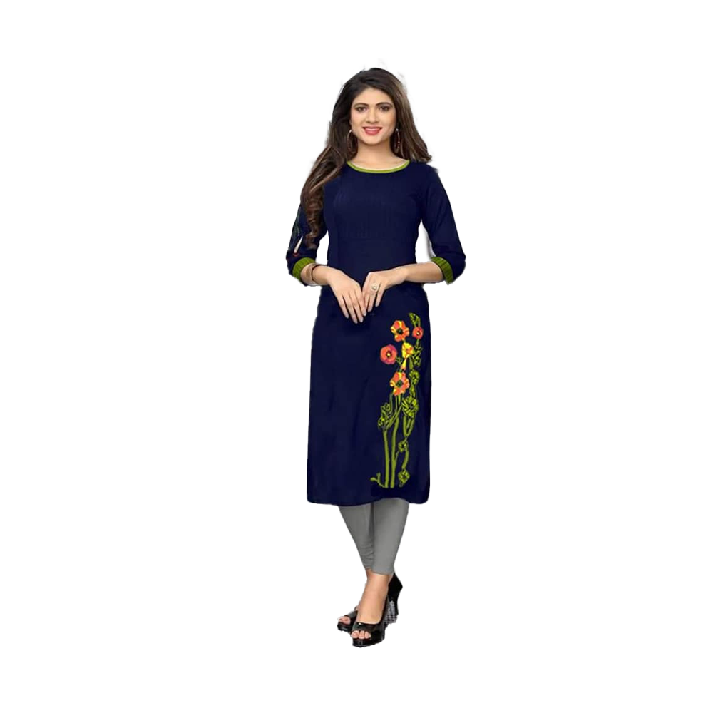 Fashionable One Pis Kurti For Women - MK-20 - Dark Blue