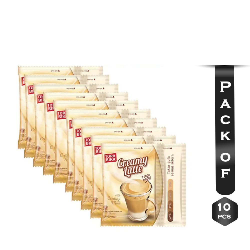 Pack of 10Pcs Tora Bika Creamy Latte Coffee - 25gm