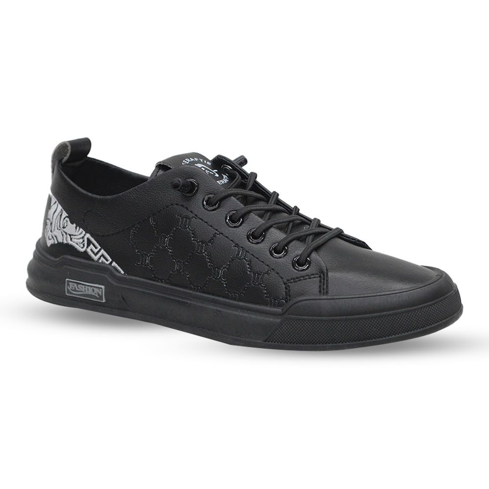 Pu Leather Sneakers For Men Black Msk284