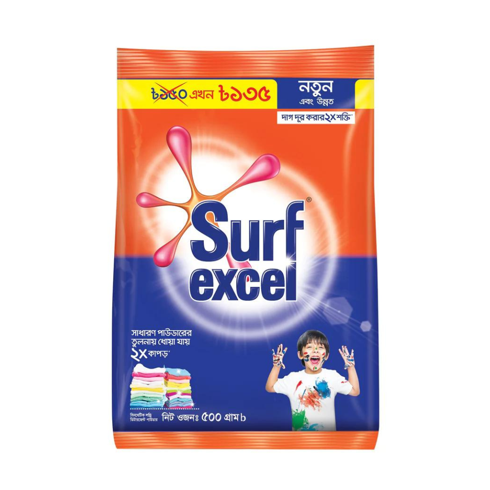 Surf Excel Synthetic Laundry Detergent Powder - 500gm