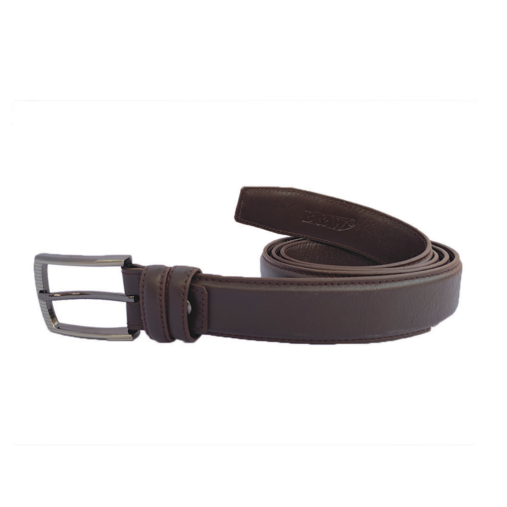 Black and White 2 inch Chocolate Leather Single Tongue Belt for men - BW11040695 - Chocolate