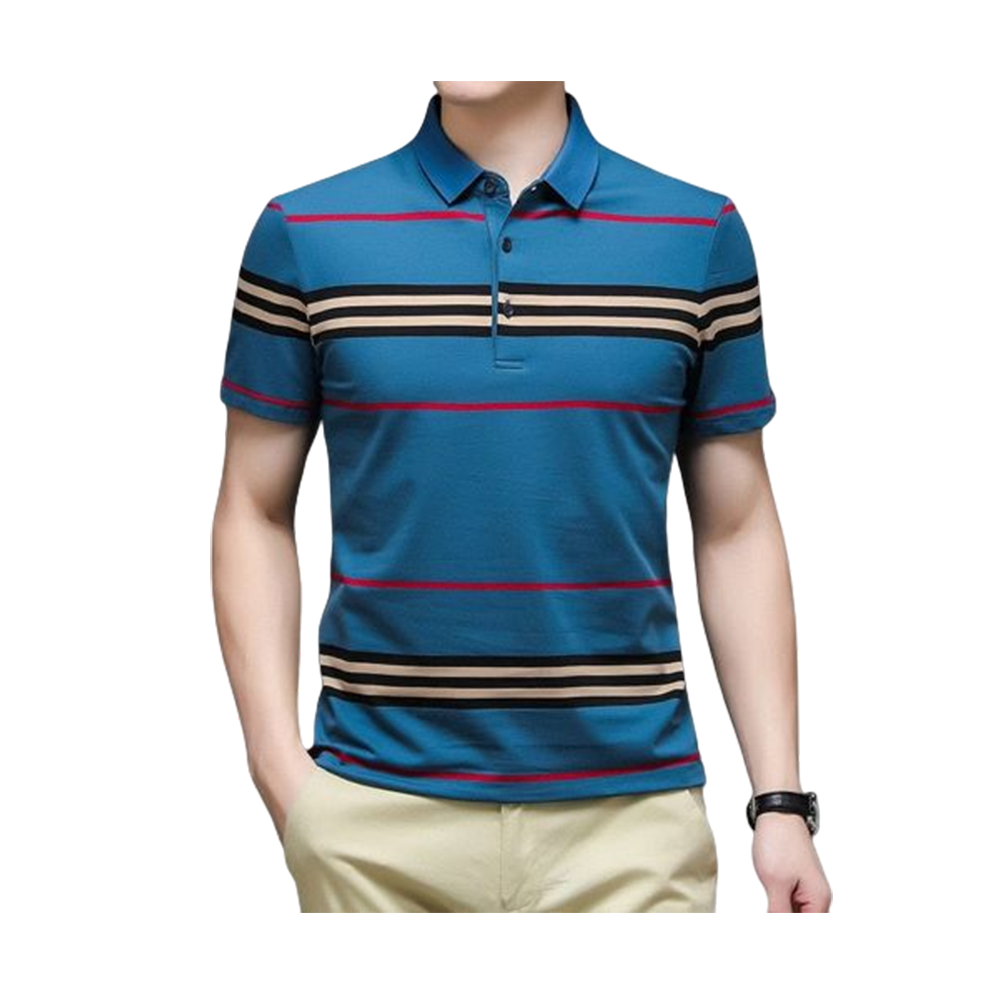 PP Jersey Half Sleeve Polo Shirt For Men - Teal - PT-145