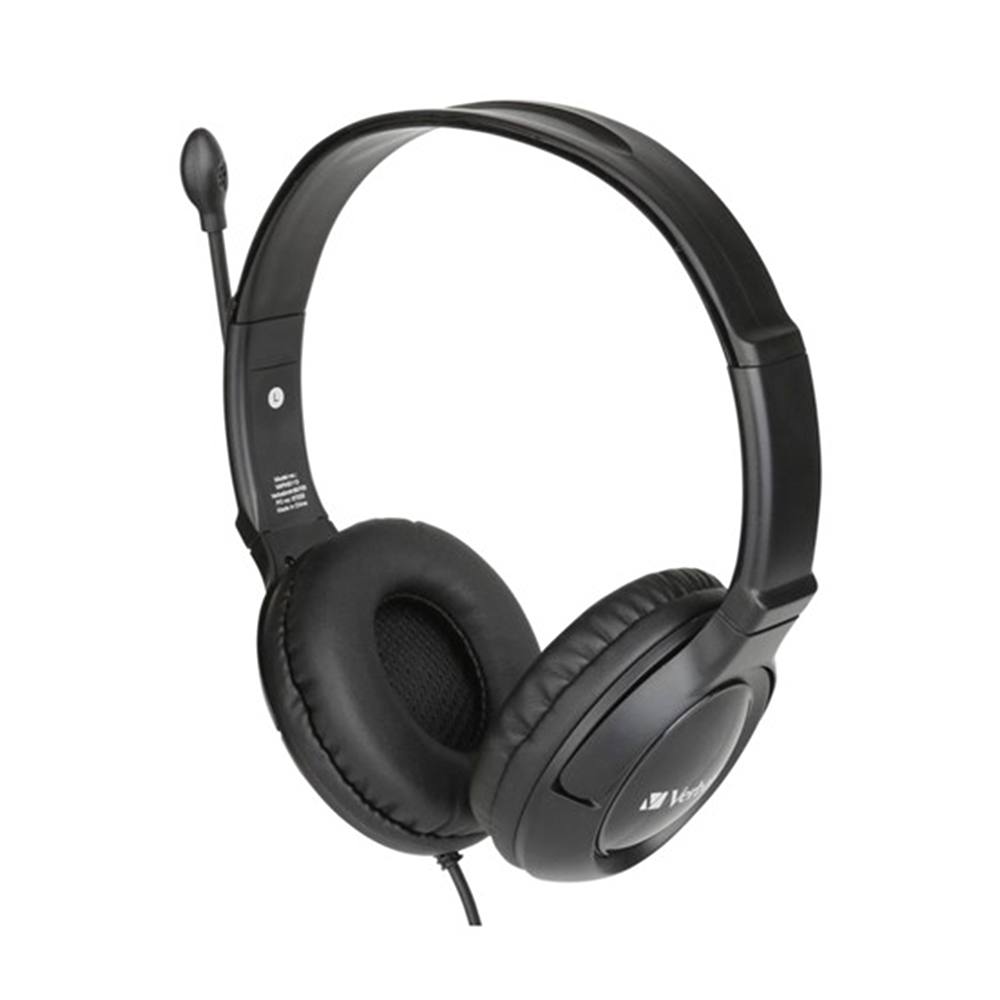Verbatim Over-Ear Classic Audio Stereo Headphones - Black - 65068