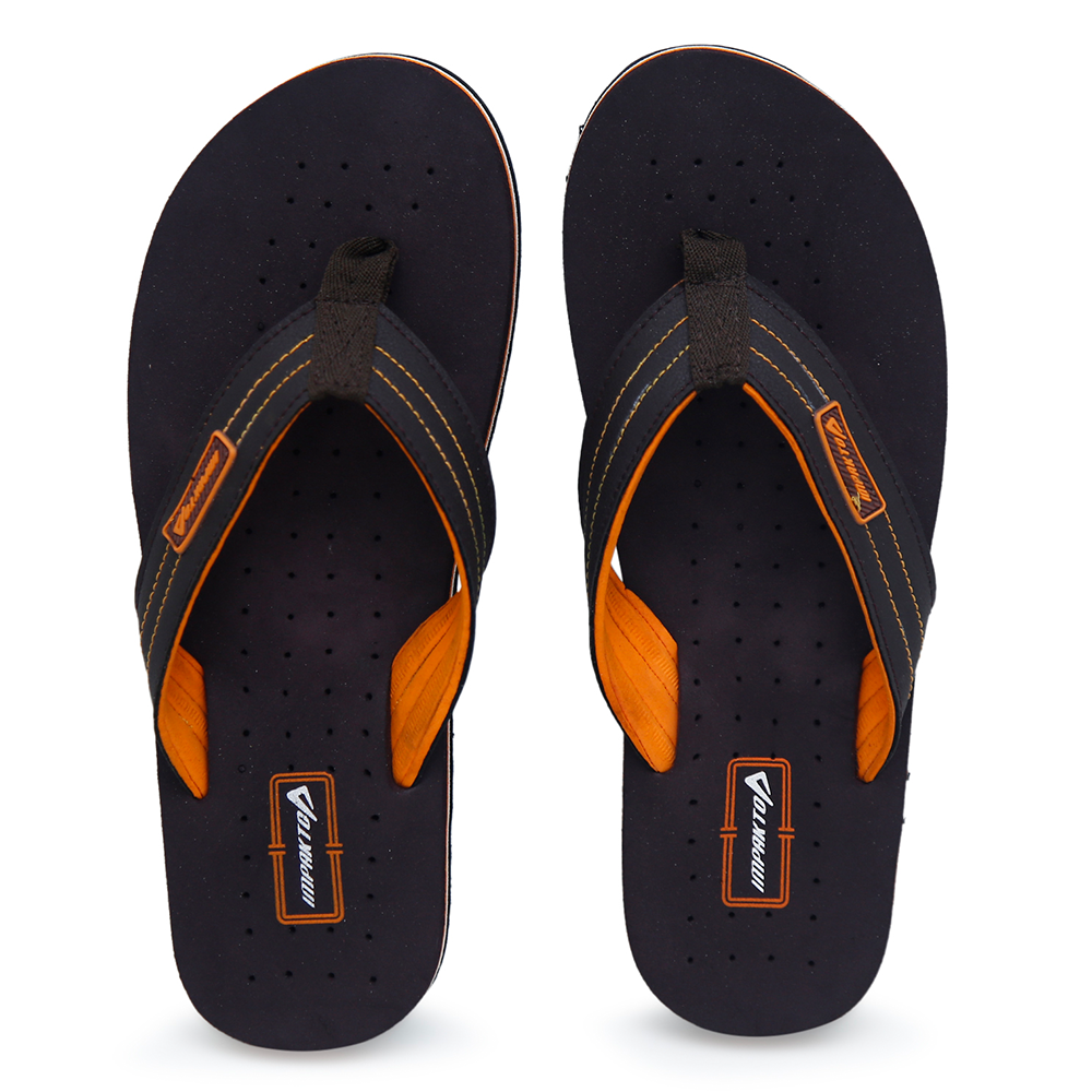 Ajanta Impakto Soft Synthetic Slipper For Men - Orange - STG 11