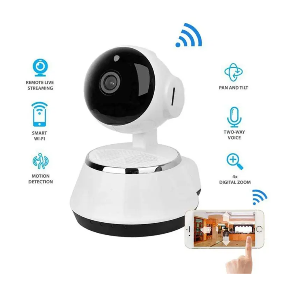 Telebrands Smart 1080P 2.0MP 360 Degree WIFI IP Camera White