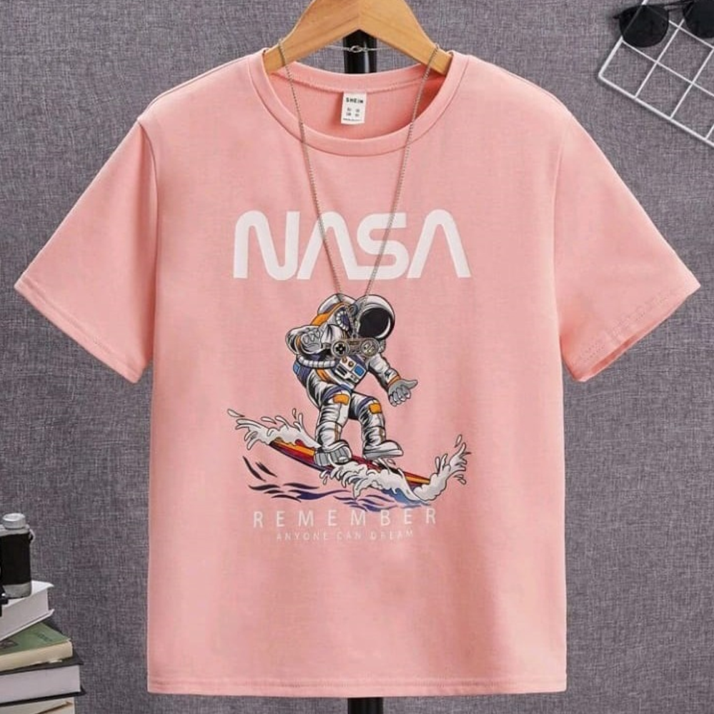 Cotton Printed Half Sleeve T-Shirt For Boys - Lux Pink