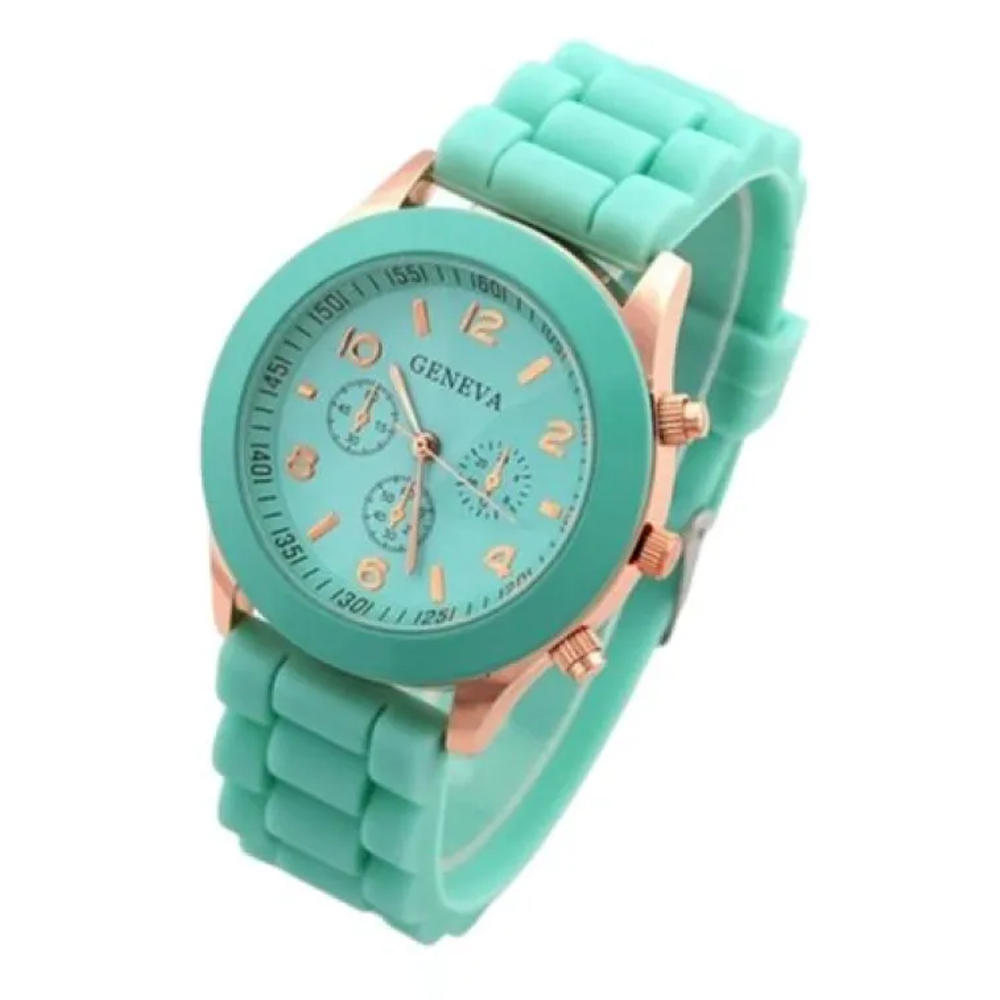 Silicone Quartz Wristwatch for Women - Green