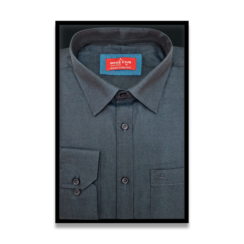 Menz Klub Cotton Shirt For Men - Deep Ash - 242