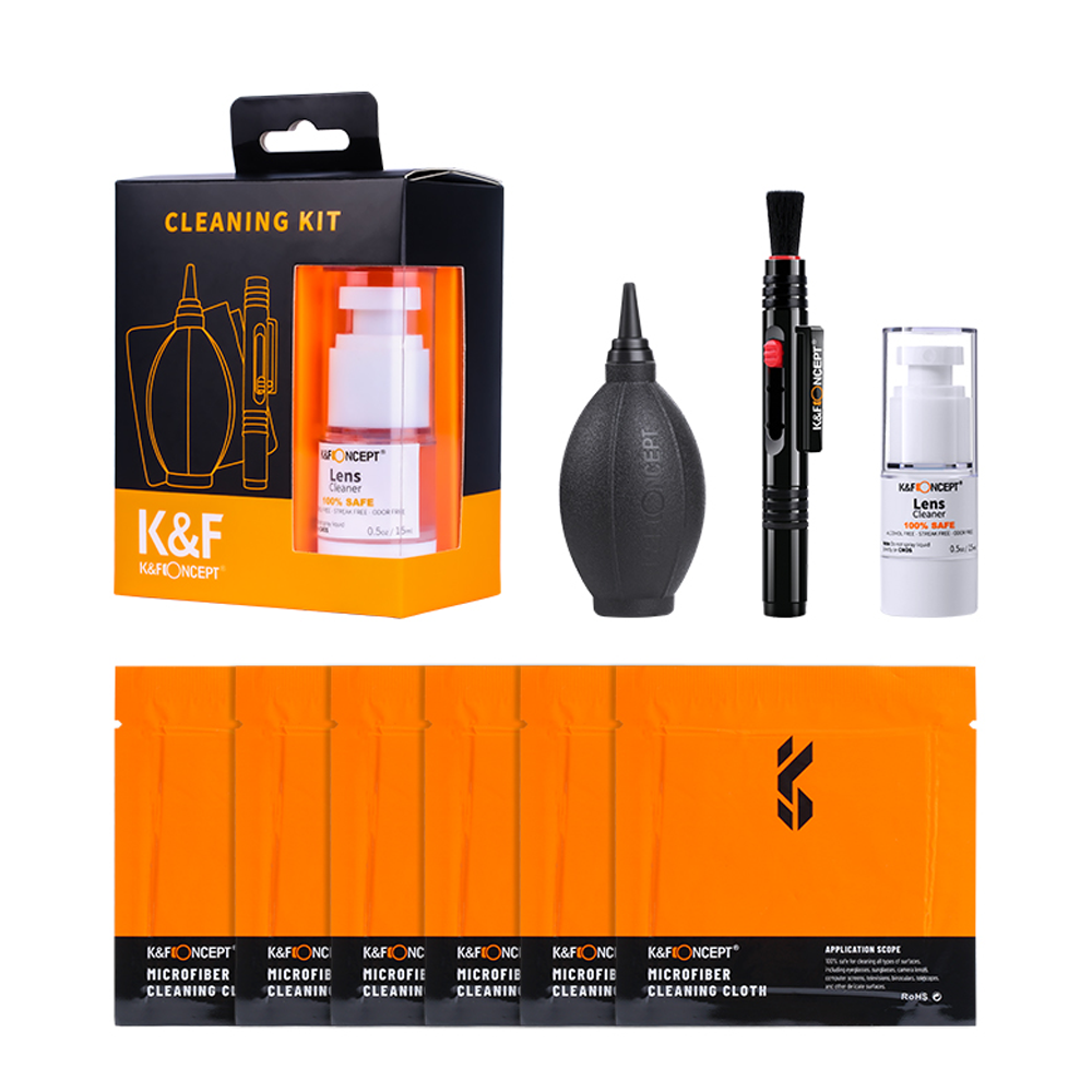K&F Concept 4 in 1 Camera Lens Accessories Cleaning Kit - Black