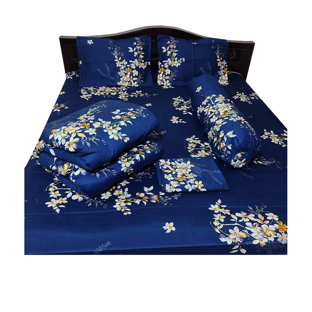 Twill Comforter Set Five In One - CFS-38 - Navy Blue