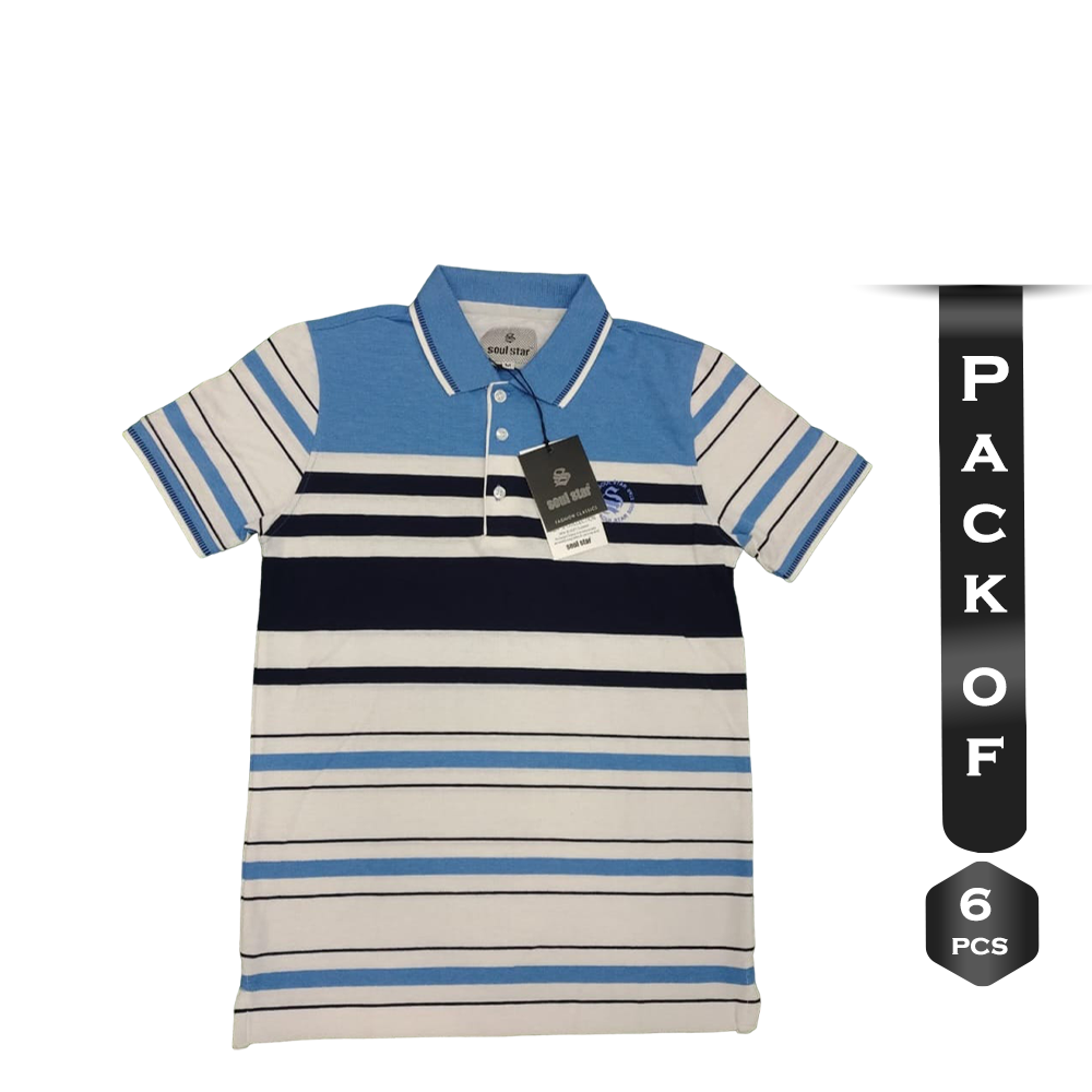 Pack Of 6 Pcs Cotton Polo For Men - Multicolor