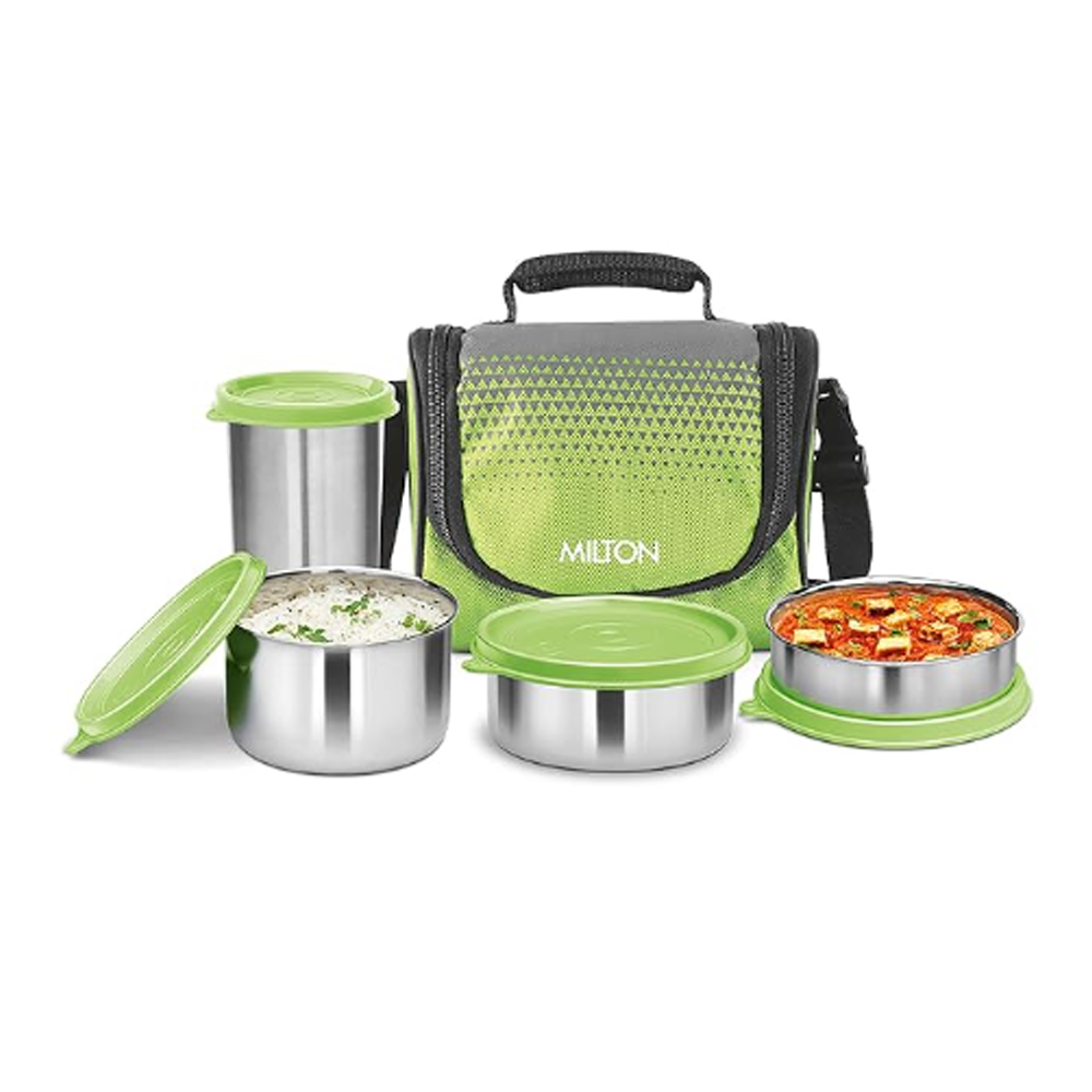 Milton Tasty 3 Stainless Steel Lunch Box - Green