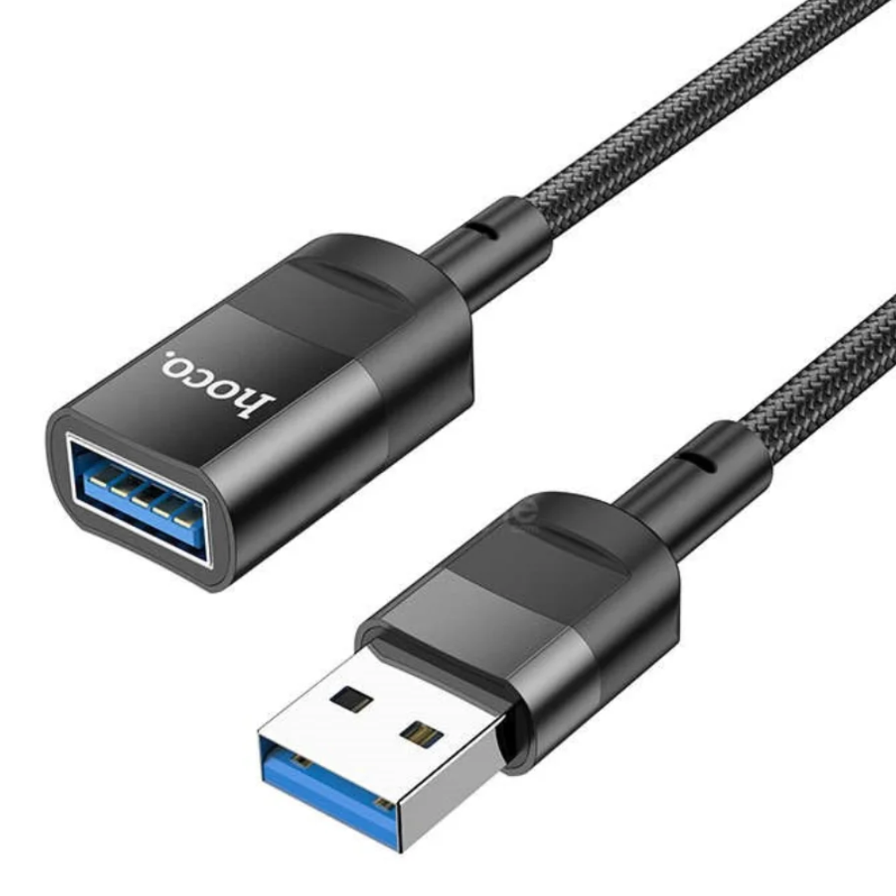 Hoco U107 USB Male to USB Female Cable - Black