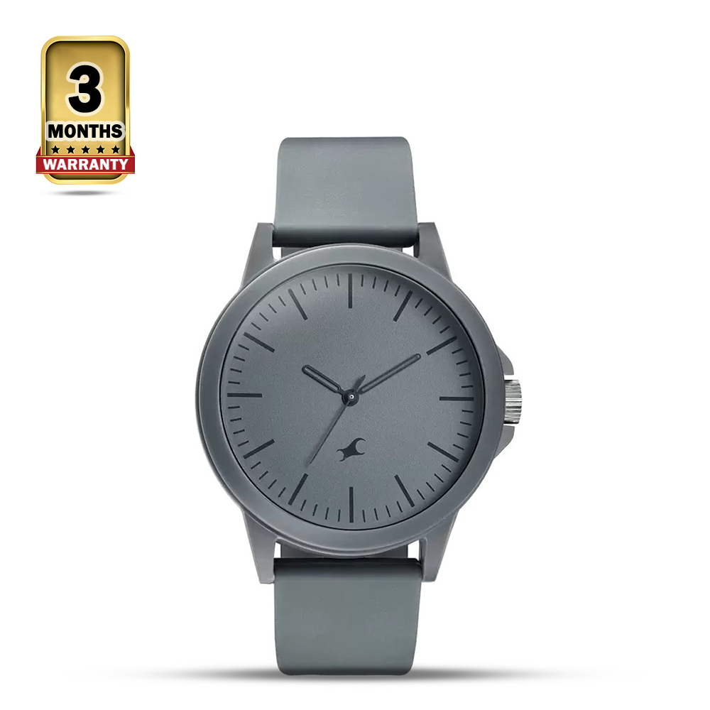 Fastrack Silicone Strap Quartz Analog Watch For Men - Dark Grey - 38024PP24