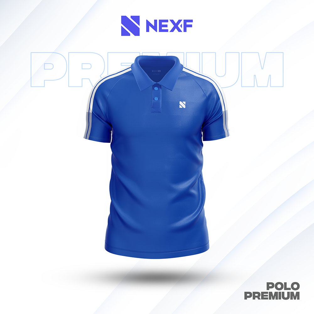 Mesh Sports Wear Half Sleeve Polo For Men - Royal Blue - NEXF05