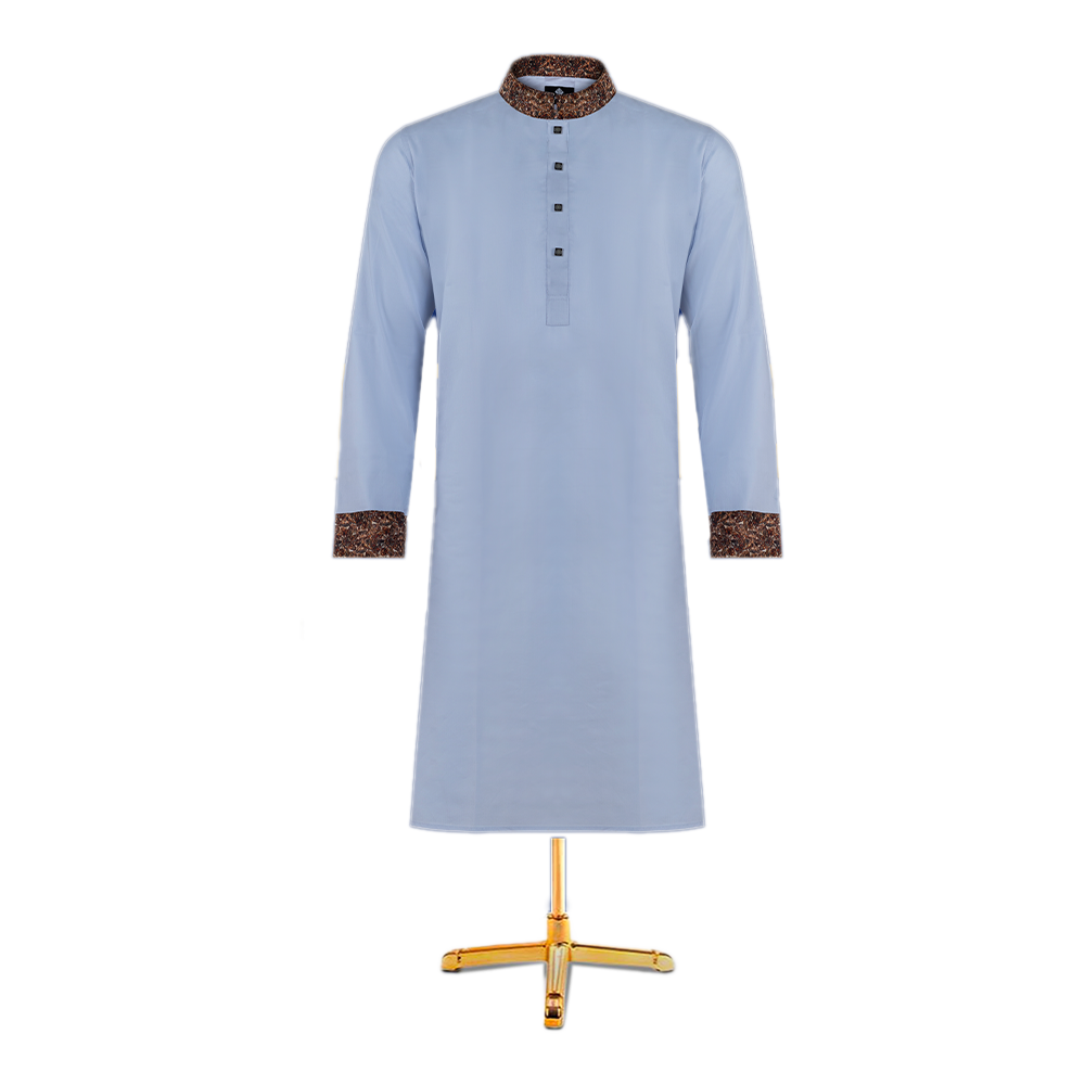 Cotton Panjabi For Men - Sky Blue - C00310