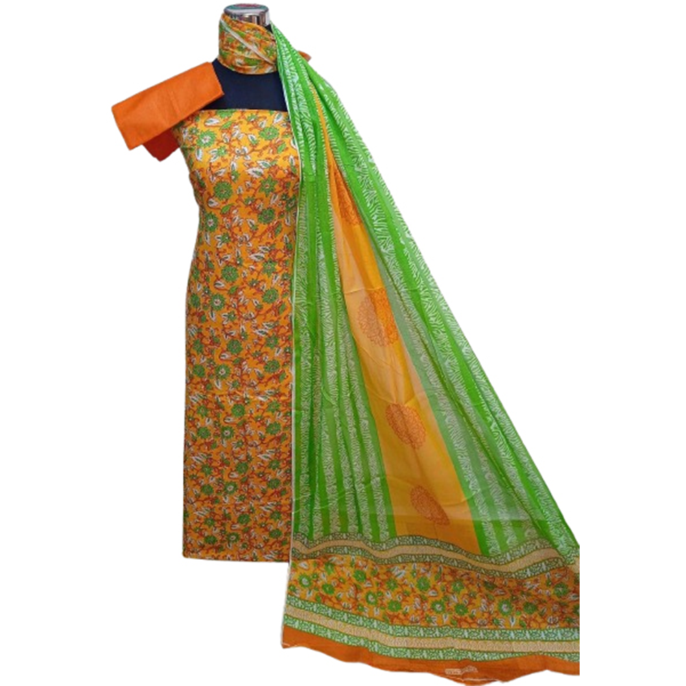 Unstitched Cotton Printed Salwar Kameez For Women - Multicolor - 3R-P191