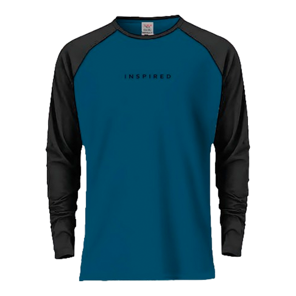 Cotton Reglan Full Sleeve T-Shirt for Men - Blue and Black - 1008