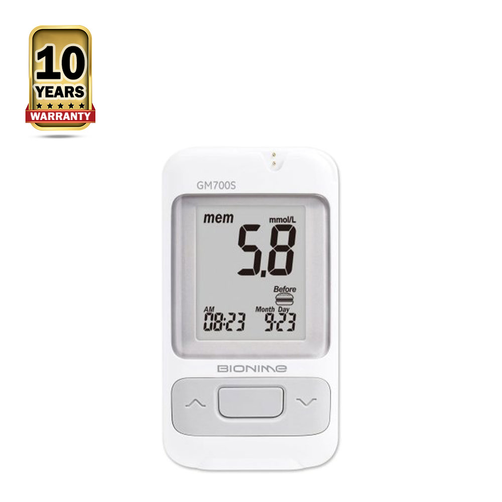 Bionime GM -700S Smart Glucometer Blood Glucose Monitor With Free 10 Test Strips