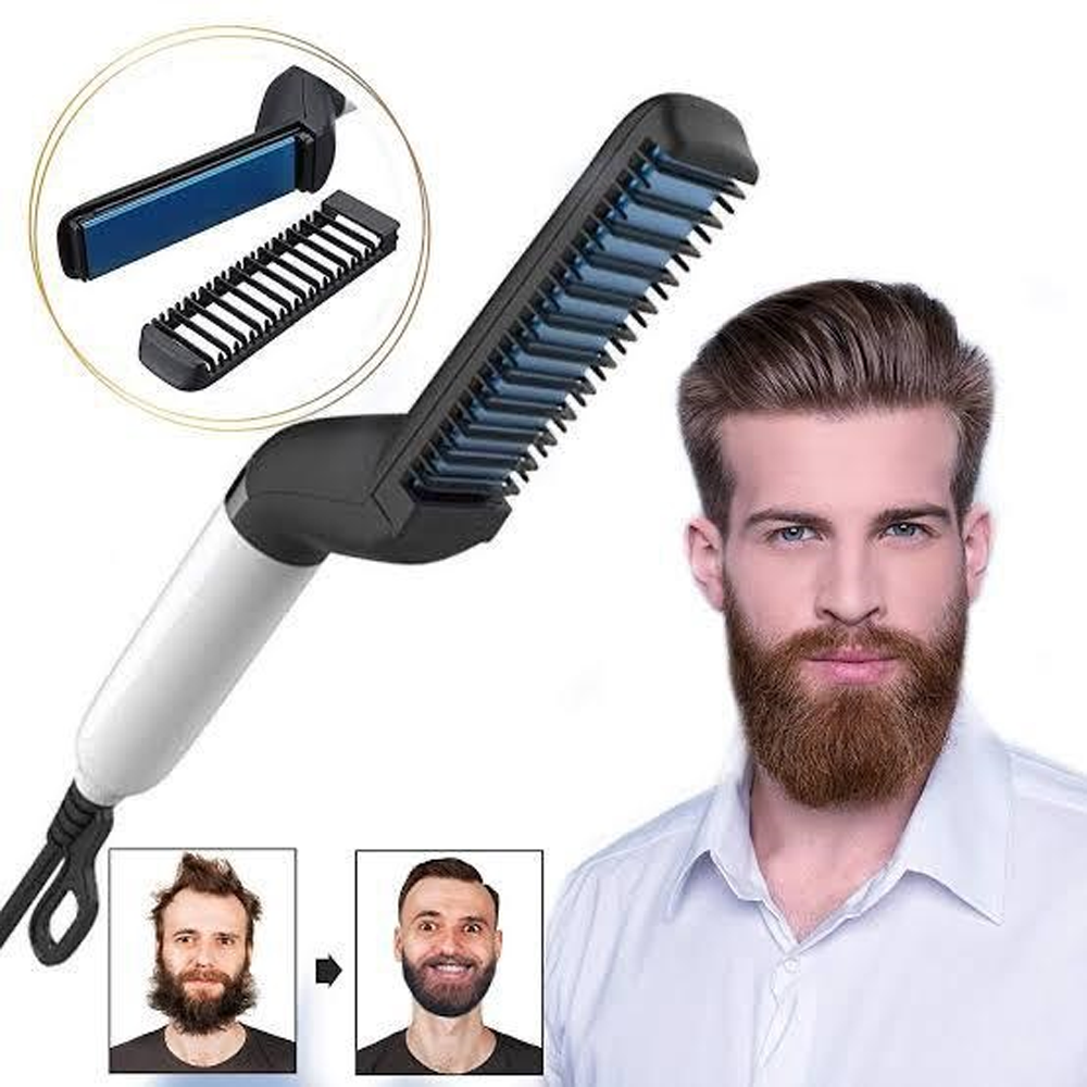 Beard and Hair Straightener Comb For Men - Multicolor