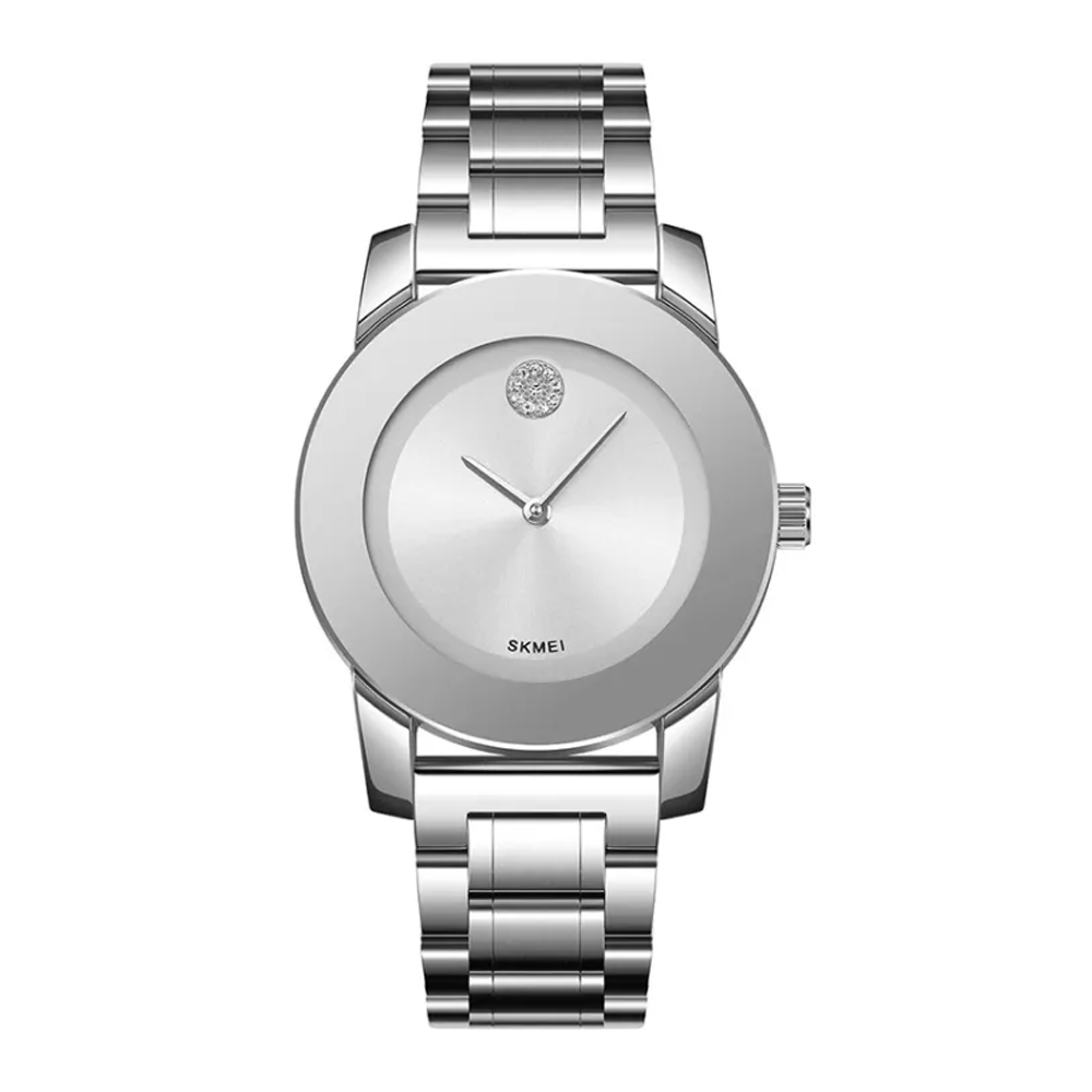 SKMEI 2176 Stainless Steel Quartz Wrist Watch for Men - Silver