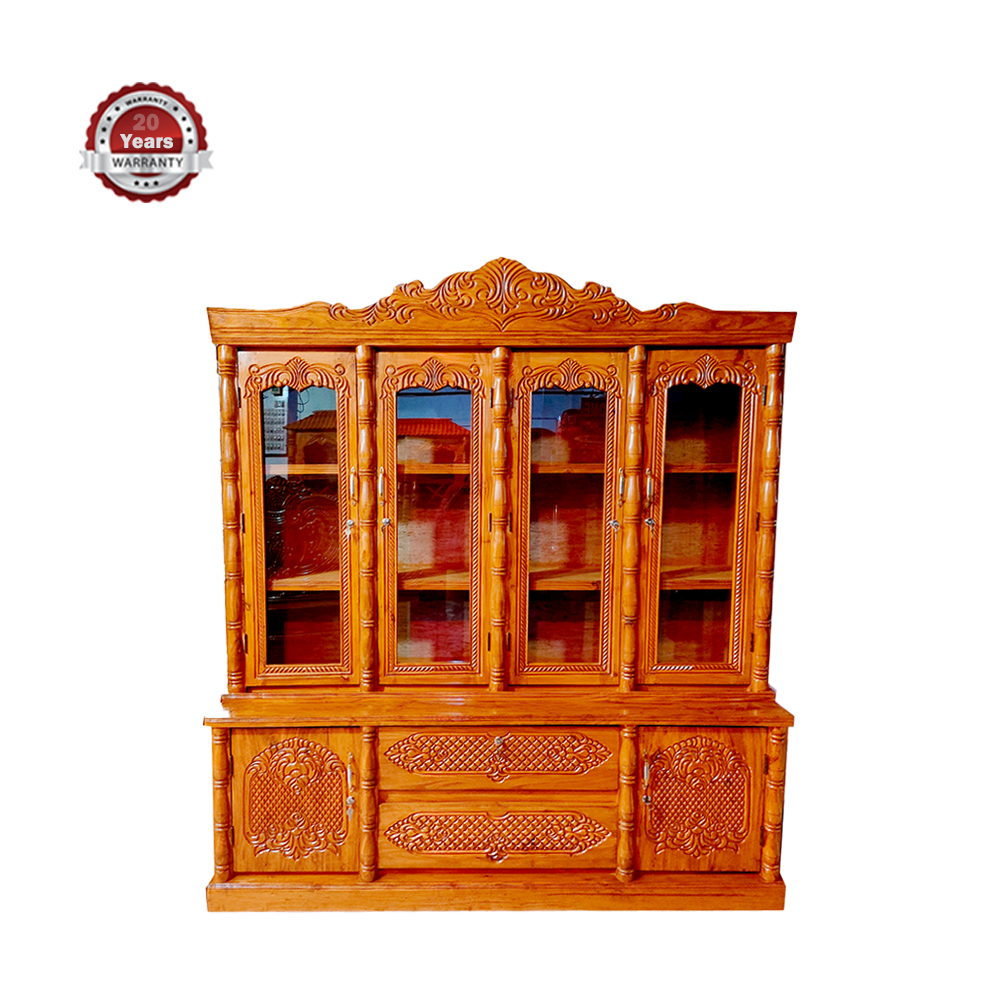 KB-003 Mahogany Wooden Wall Cabinet - 2 Part - 6/7 Feet