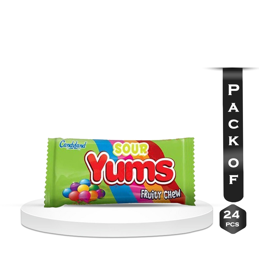 Pack of 24 Pcs Candyland Yums Sour Chew - 1 Box