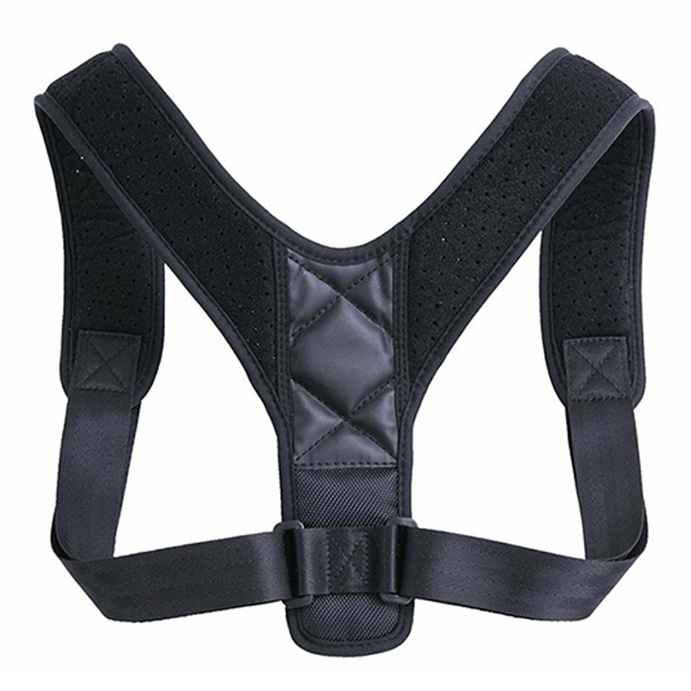 Strong Canvas Fabric Posture Support Clavicle Belt - Black